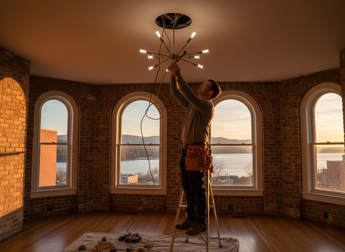Lighting Fixture Installation in Hudson